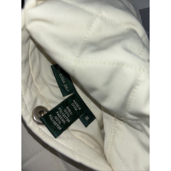 Lauren Ralph Lauren Black Cream Zip Quilted Reversible Vest Pockets M EUC - Picture 14 of 14